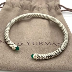 David Yurman 5mm Green Onyx Cable Classic Bracelet